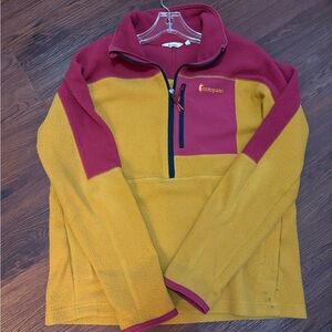 cotopaxi Colorblock Half-Zip Fleece Pullover - Maroon & Mustard